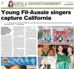 Young Fil-Aussie singers capture California